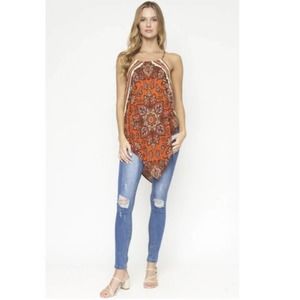 Boho Asymmetrical Halter Top